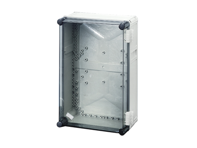 Hensel Mi kasse 450x300x170 mm - transparent hængslet låg