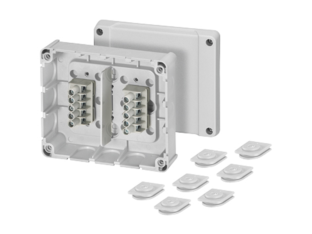 KVIK 139x119 med 2x klemmer 1,5-2,5mm2 5P for kanalinstallation