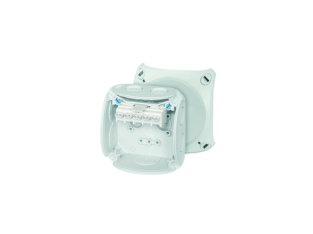 Forgreningsdåse 5x0,75-2,5 mm², Cu, 93x93x62 mm, IP66 - Grå