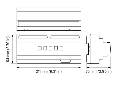 Dynalite DDBC516FR Broadcast modul m. 5 kanaler Dali / 1-10V / DSI m. 5 x relæ.