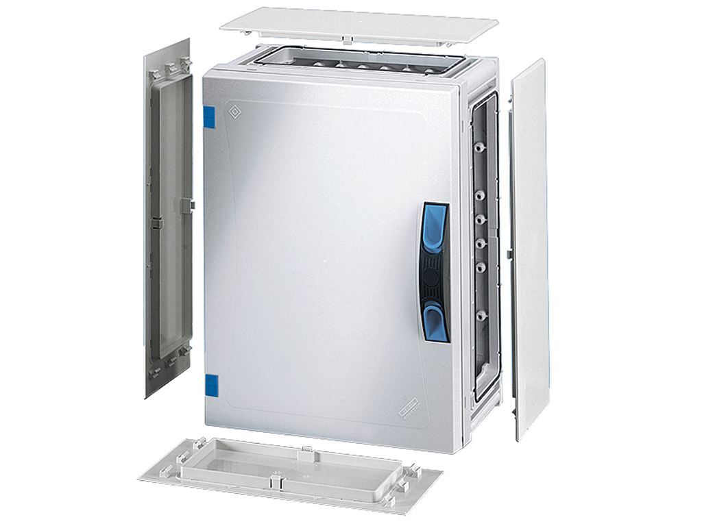 Hensel ENYSTAR tom kasse med sider 366x276x186 mm - Grå dør