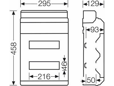 Hensel KV gruppetavle 24 moduler (2x12) - IP65