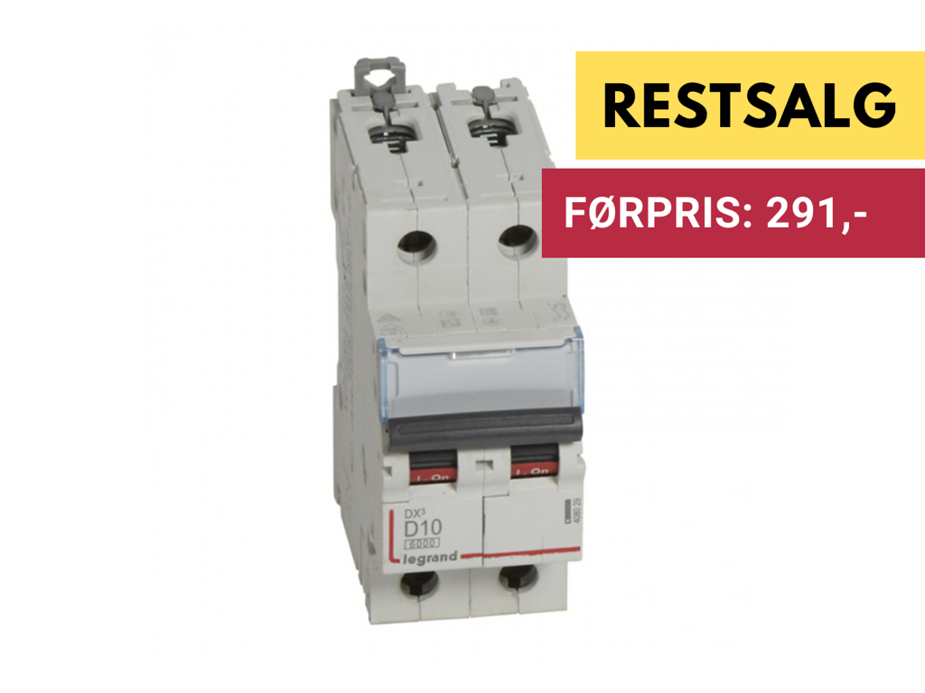 DX3 Automat D 10A 2P 2M 6/10kA 