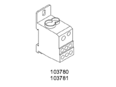 Noark distributionsblok 1P, CU/AL 1+1x6, 125/100A
