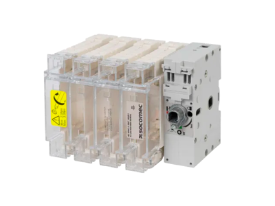Socomec sikringsbryder NH00C sikringer, 4P 63A - Frontbetjening højre side