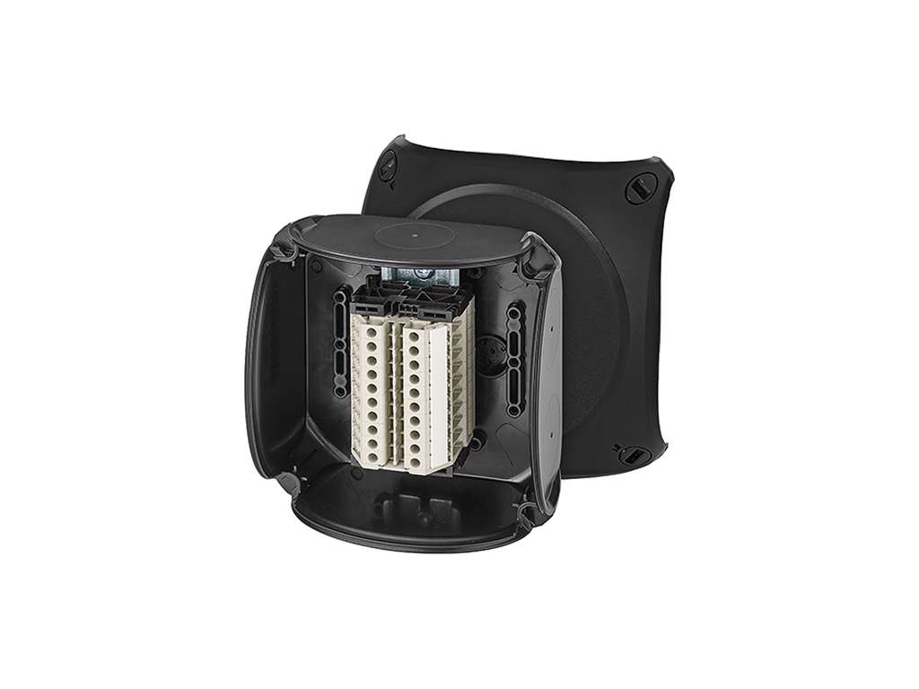 ATEX forgreningsdåse 0,5-6 mm², 10 klemrækker, 130x130x77 mm - Sort