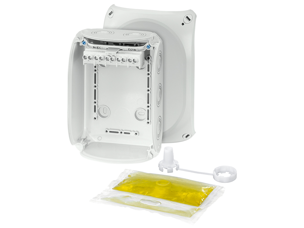 Dåse vandtæt 2,5-6mm² grå  180x130x77mm 