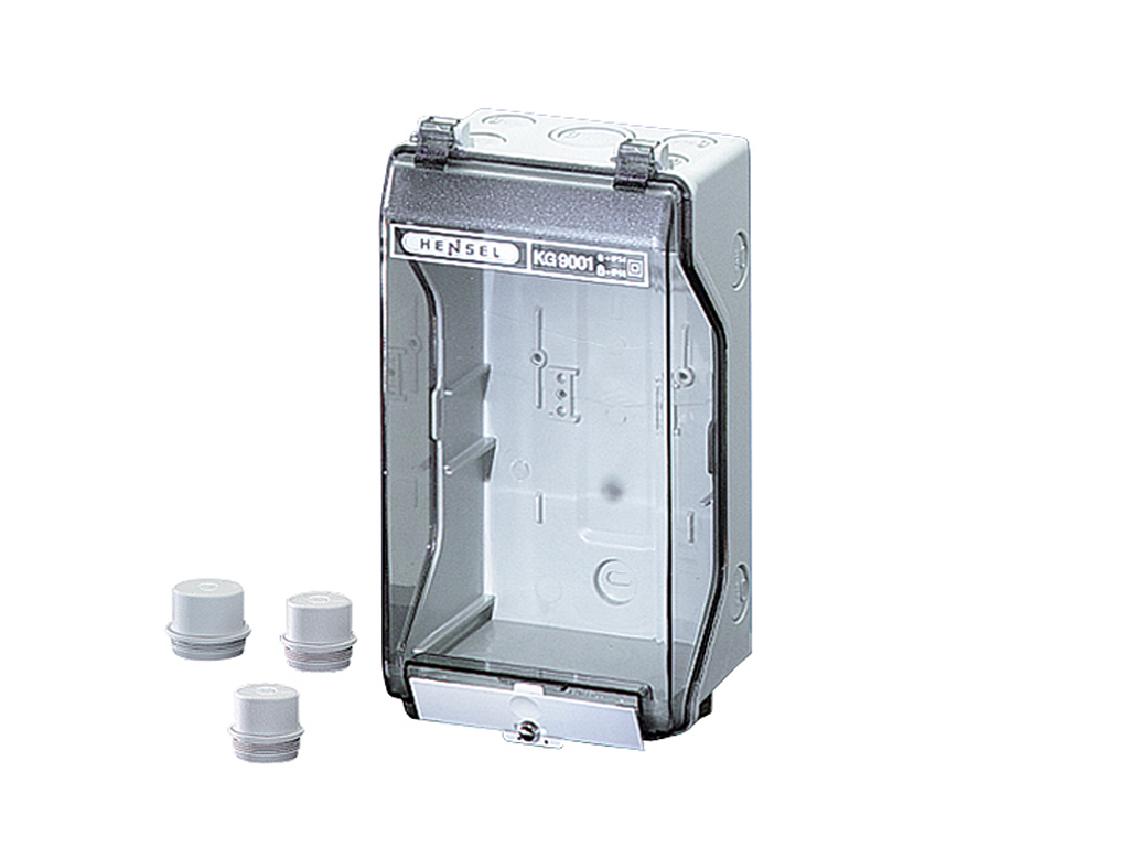 Tom kasse med transparent hængslet låg, 253x136x115 mm