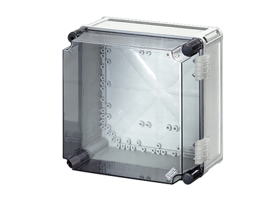 Hensel Mi kasse 300x300x214 mm - transparent hængslet låg