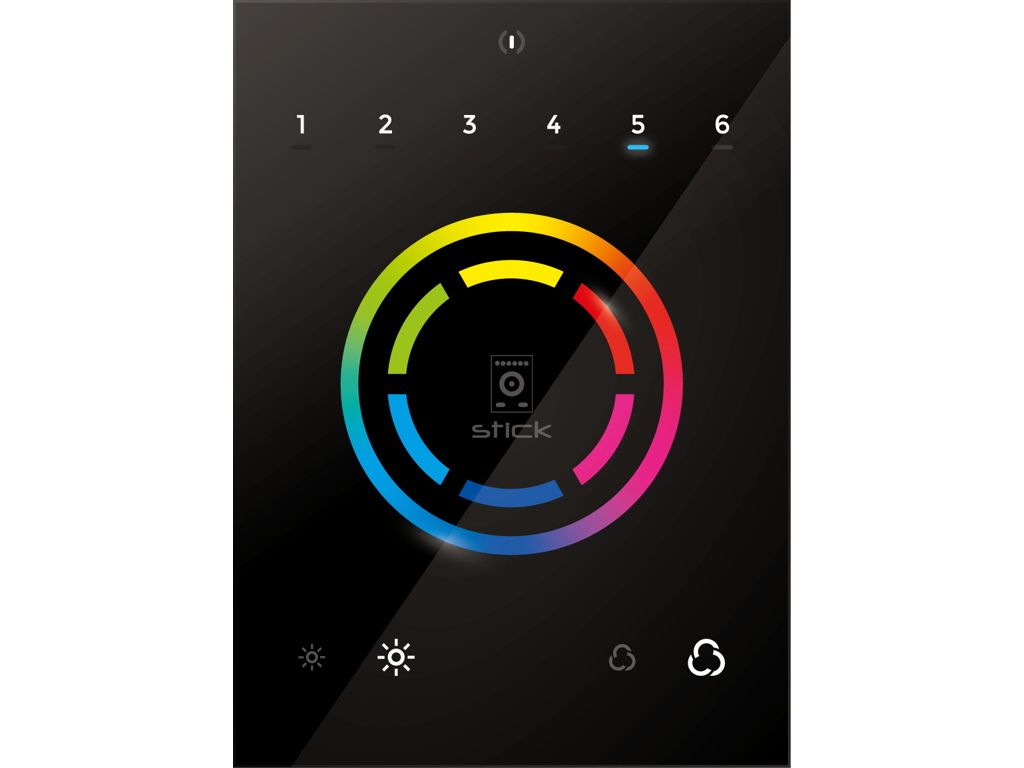 DMX STICK CW4B Styring Glas, Color wheel - Sort