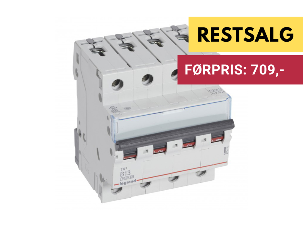 TX3 Automat B 13A 4P 4M 6/6kA 