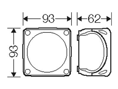 Hensel EB tom dåse 93x93x62 mm, IP66 - Sort