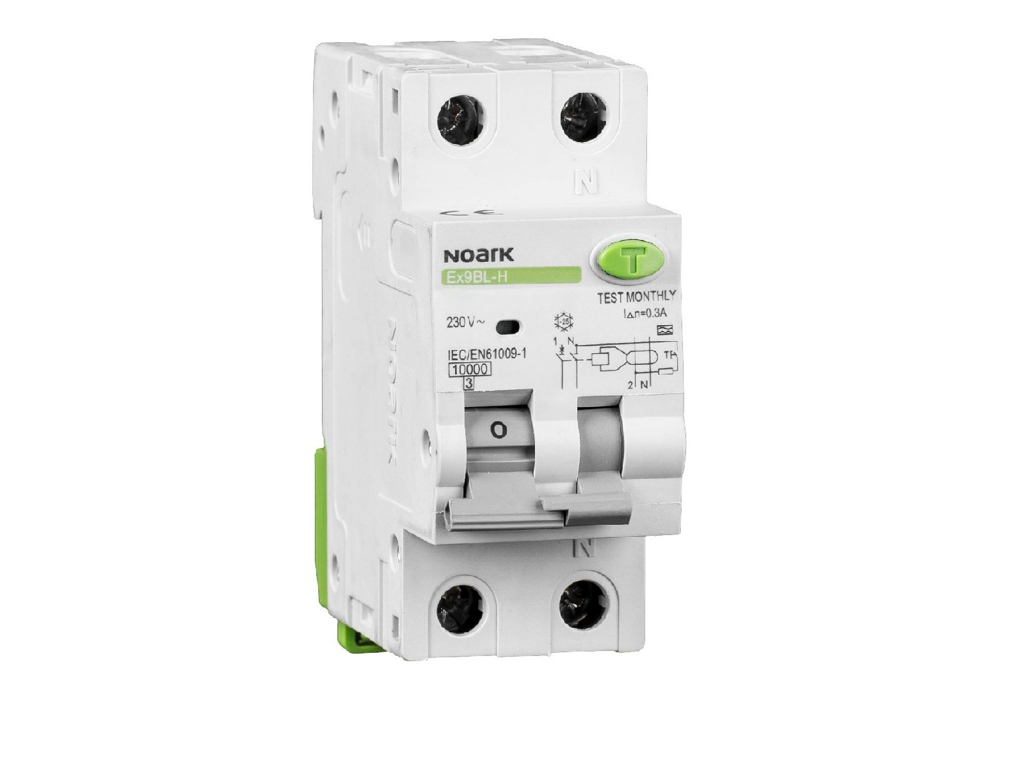 Noark kombirelæ C 25A 30mA 1P+N 2M 10kA Type A