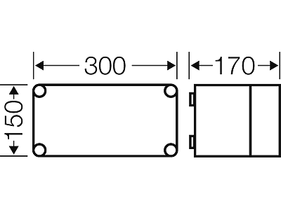 Hensel Mi kasse 150x300x170 mm - transparent låg