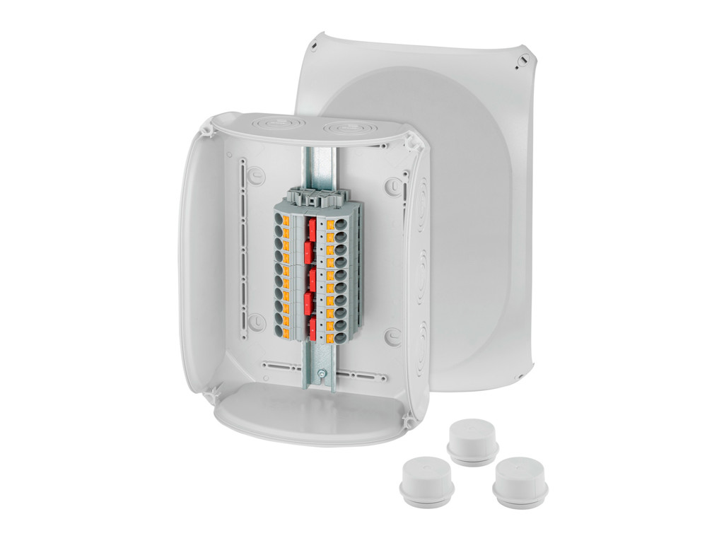 Forgreningsdåse 0,5-25 mm², Cu, 225x295x122 mm, IP66 - Grå