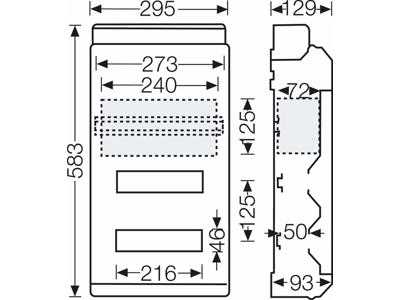 Hensel KV 'EXTRA' gruppetavle 24 moduler (2x12) - IP65