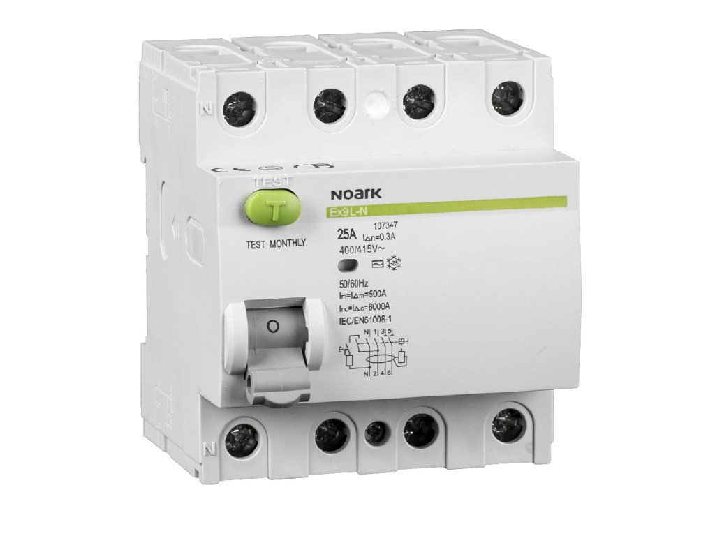 Noark PFI (RCD) 16A 300mA 4P 6kA Type A S - Selektiv