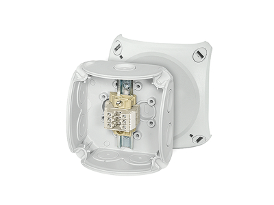 Forgreningsdåse 0,5-4 mm², Cu, 3 klemrækker, 93x93x62 mm, IP66 - Grå