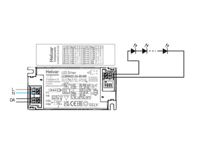 Helvar LED-driver LC20MN22-DA-80-500-LOOP (DALI-2)