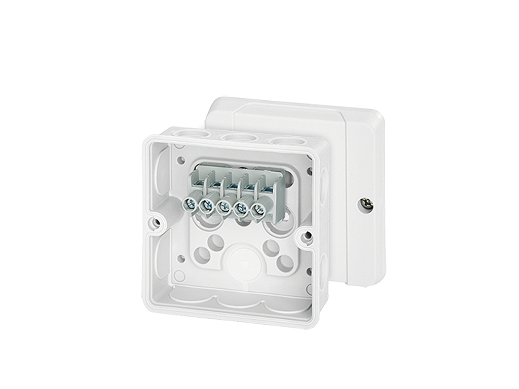 Membrandåse 5x1,5-2,5 mm², Cu 3~, 88x88x50 mm - Hvid