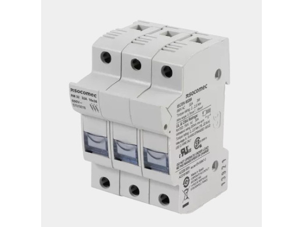 Socomec RM sikringsholder til 10x38 sikring, 3-polet 32A