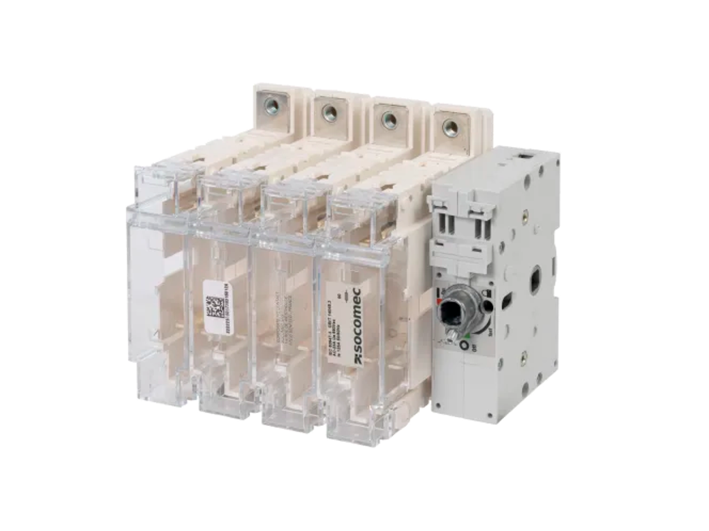 Socomec sikringsbryder NH0 sikringer, 4P 125A - Frontbetjening højre side