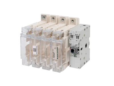 Socomec sikringsbryder NH0 sikringer, 4P 125A - Frontbetjening højre side