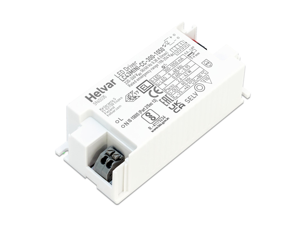 Helvar LED Driver LC43MINI-CC-300-1050
