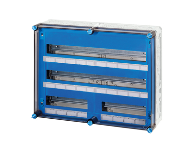 Hensel Mi kasse med DIN-skinne 80M (2x28+2x12), PE/N klemme