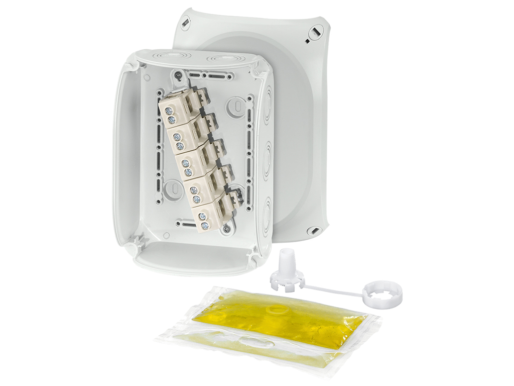 Dåse vandtæt 4-10mm² grå 180x130x77mm