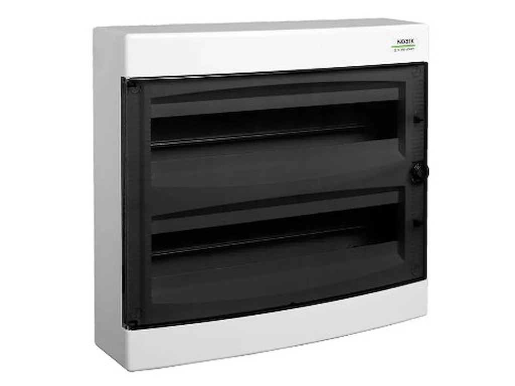NOARK Gr.tavle PNS 24T 2rk. (2x12) - Hvid IP40, transperant dør
