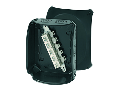 Forgreningsdåse 5x6-25 mm², Cu, 205x255x112 mm, IP66/67/69 - Sort