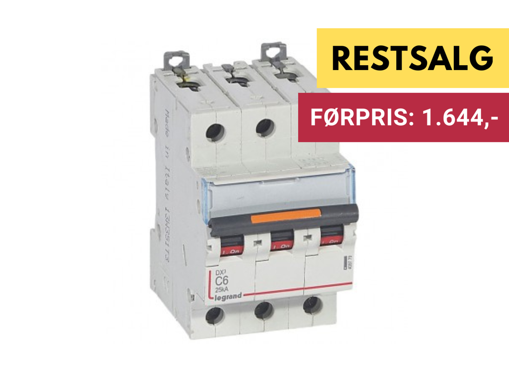 DX3 Automat C 6A 3P 3M 25kA 