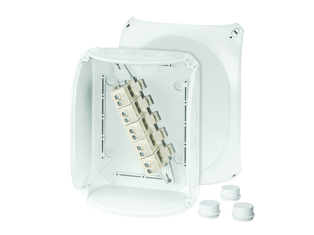 Forgreningsdåse 5x6-25 mm², Cu, 205x255x112 mm, IP66 - Grå