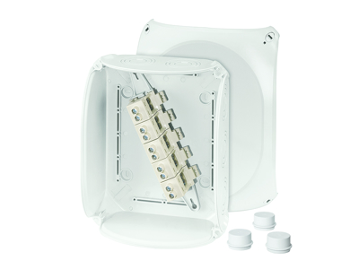 Forgreningsdåse 5x6-25 mm², Cu, 205x255x112 mm, IP66 - Grå