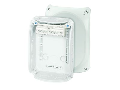 Forgreningsdåse 5x1,5-6 mm², Cu, 130x180x77 mm, IP66 - Grå