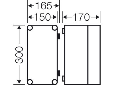 Hensel Mi kasse 300x150x170 mm - transparent hængslet låg