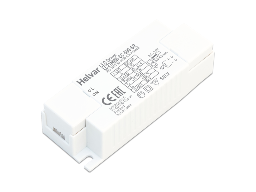 Helvar LED mini driver med aflastning LC21MINI-CC-500-SR (ON/OFF)
