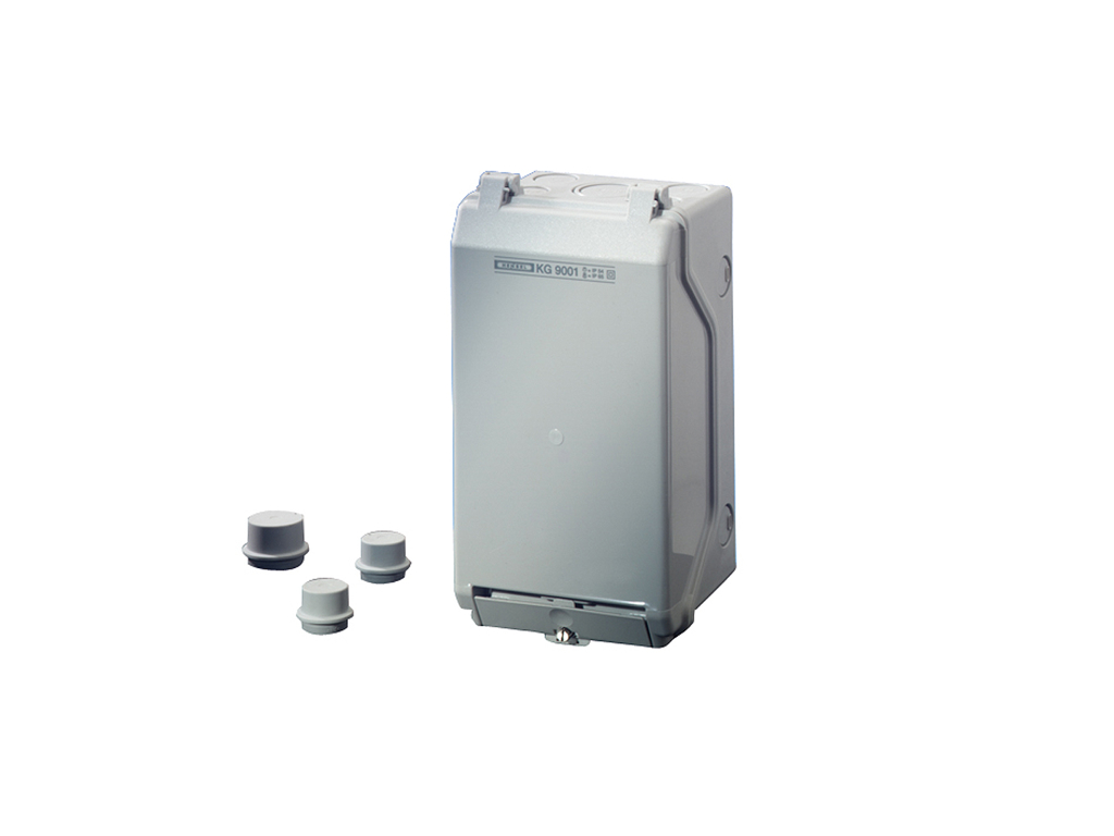 Tom kasse med gråt hængslet låg, 253x136x115 mm