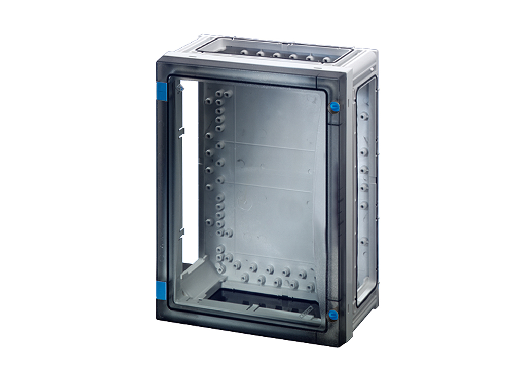 Hensel ENYSTAR tom kasse uden sider 360x270x163 mm - Transparent dør