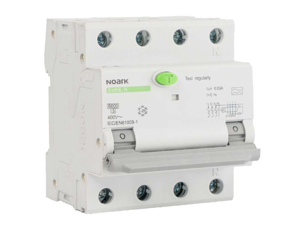 Noark kombirelæ C 10A 30mA 3P+N 4M 6kA Type A