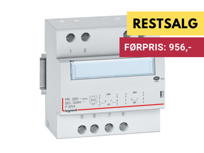DX3 Sikkerhedstransformer 230V-2x12V/24V 5M 63VA