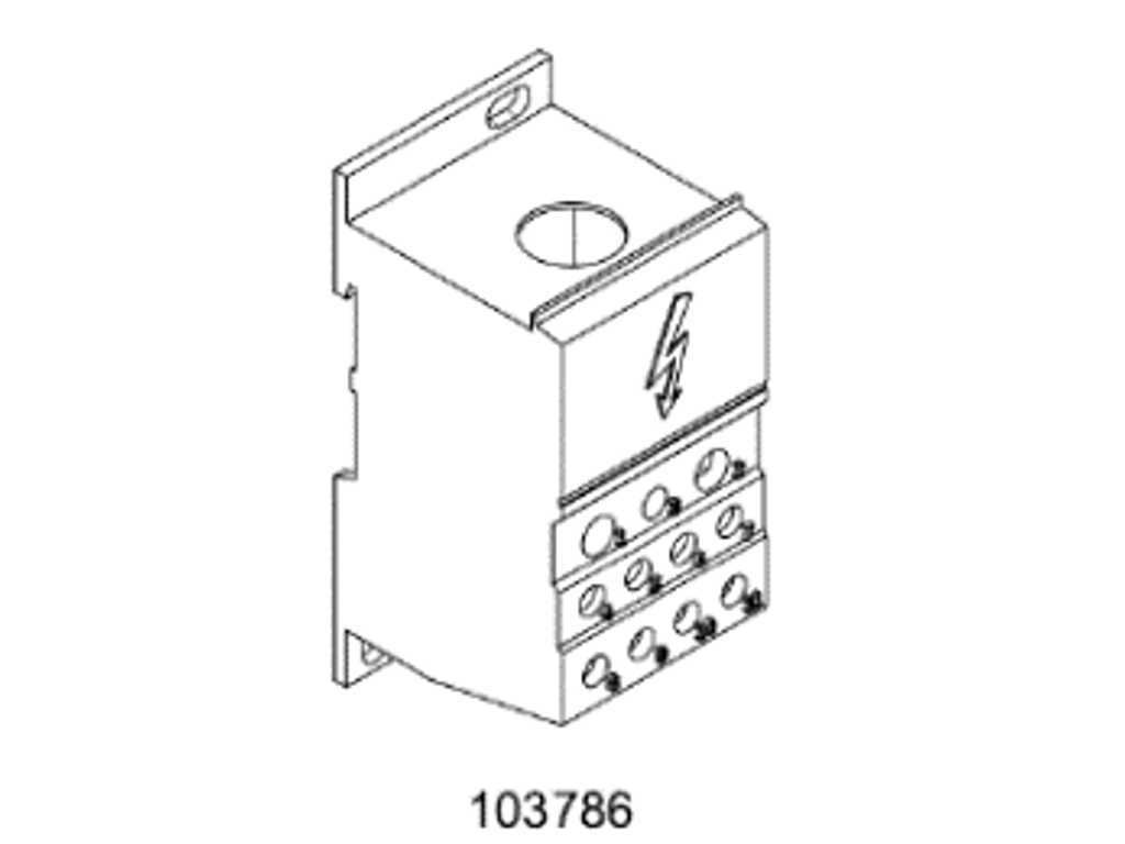 Noark distributionsblok 1P, CU 1x2+5+4, 400A