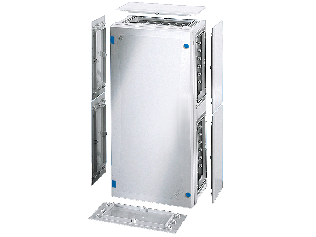 Hensel ENYSTAR tom kasse med sider 546x276x163 mm - Grå dør