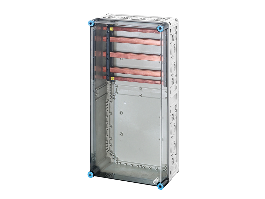 Hensel Mi kasse med skinnefelt 400A Cu 5-polet, 600x300x170 mm
