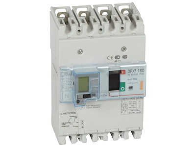 Legrand maksimalafbryder med fejlstrømsmodul DPX³ 160, 100A 4P, 25kA