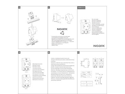 Noark stikkontakt for DIN-Skinne 250V AC - Schuko standard - Ex9DSG