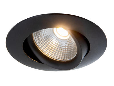Compact Tilt downlight med Casambi, 5W, 3000K, 400lm, IP44 - Sort