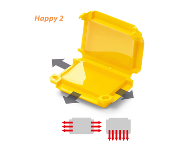 Raytech samled&#xE5;se med gel, 53x39x24 mm, IPX8 - Gul