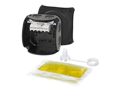 Dåse vandtæt 1,5-2,5mm² sort 104x104x70mm